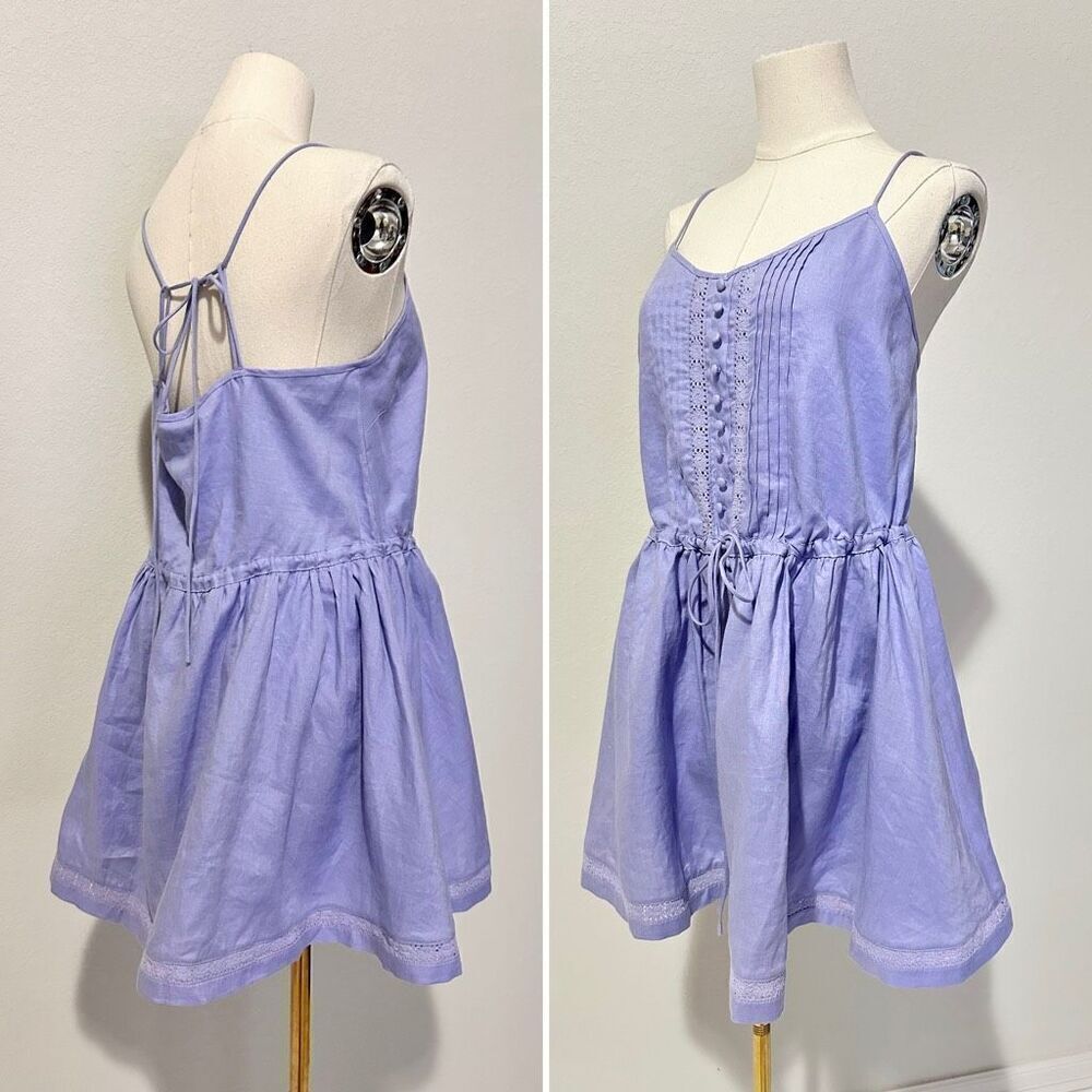 NWT Joslin Harriet Linen Mini Dress 6 Beachy Boho Cottage Pastel Fairy $400 MSRP - Picture 6 of 12
